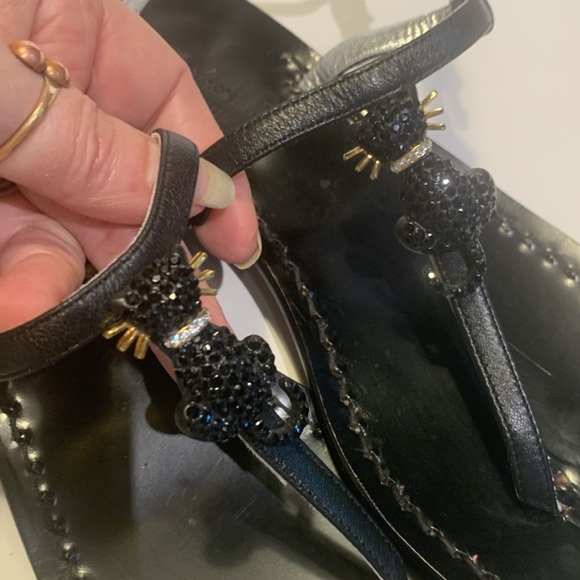 Mariarosaria Ferrara handmade in Italy sandals Swarovski crystal cats - Picture 8 of 11